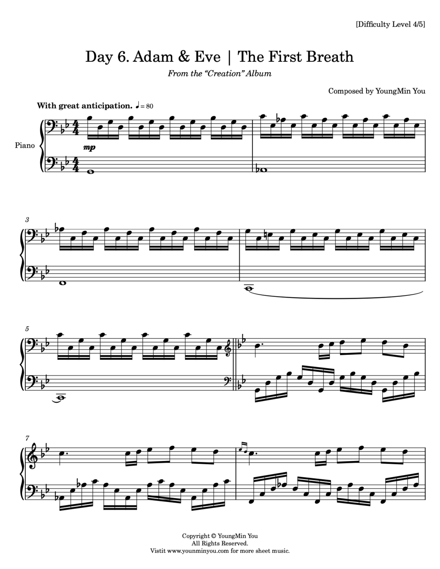 Day 6. Adam & Eve | The First Breath | Sheet Music Download