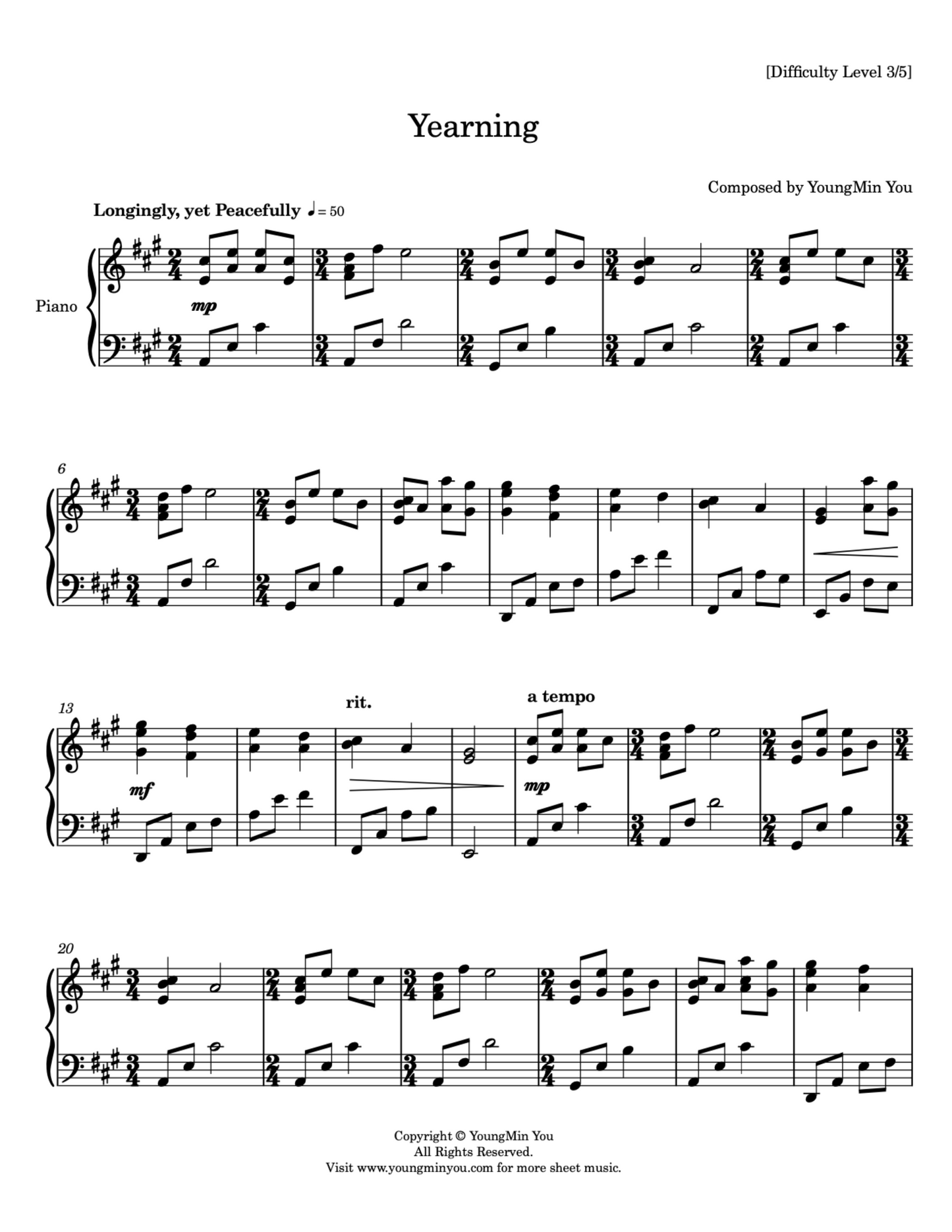 Yearning | Sheet Music Download