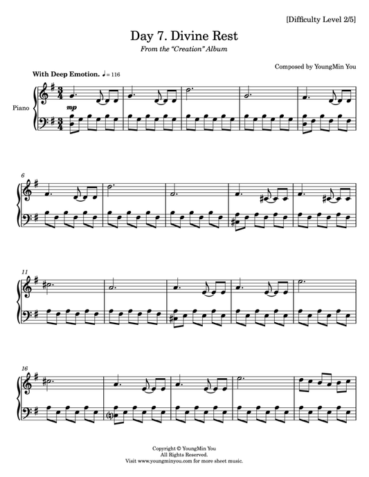 Day 7. Divine Rest | Sheet Music Download
