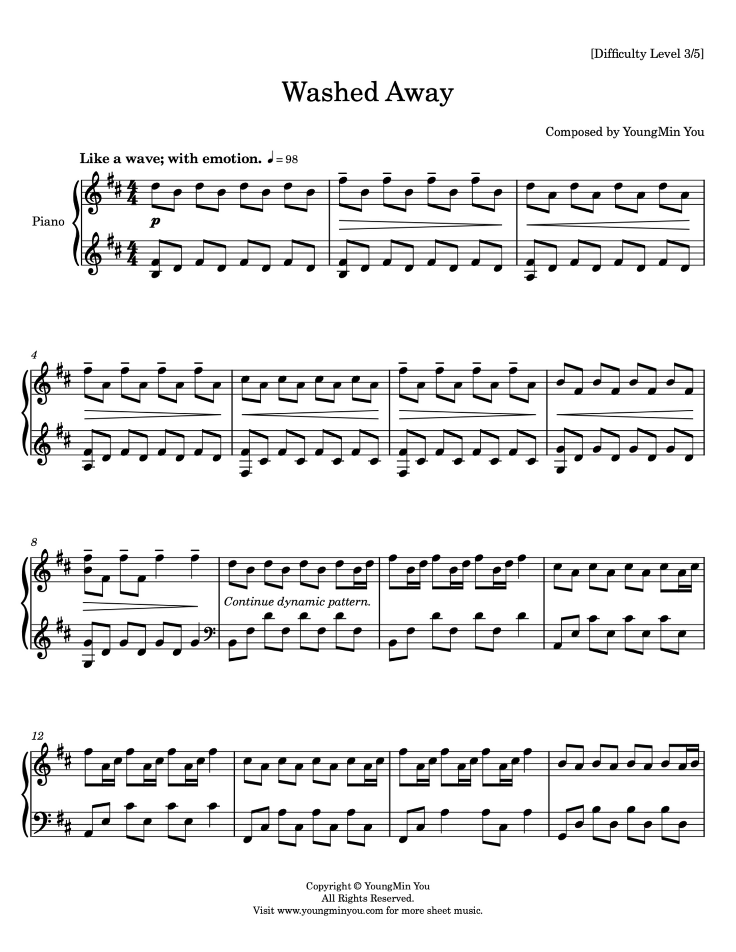 Washed Away | Sheet Music Download